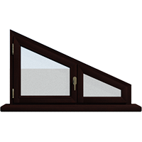Деревянное окно – трапеция из лиственницы Модель 115 Палисандр